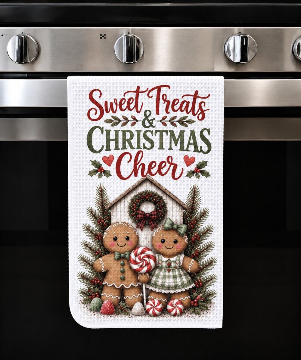 Sweet Treats & Christmas Cheer Gingerbread Kitchen Towel